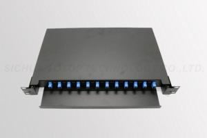 China 12F Fiber Optic Patch Panel SC / UPC Blue Rack Mounted SGS Certification factory