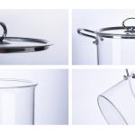 Clear Double Ear Borosilicate Pyrex Glass Cooking Pots
