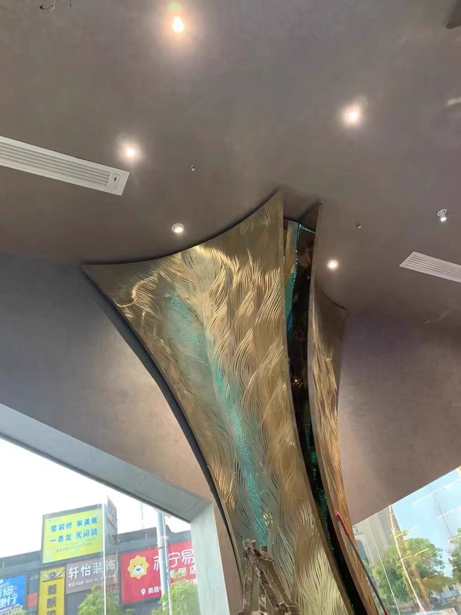 Grade 201 304 8K Mirror Finish Polish Stainless Steel Pattern with lines wavy pattern for decoration and design building