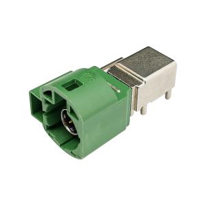 China FAKRA HSD Connector PCB Mount Jack E Code Green Color For Radio factory