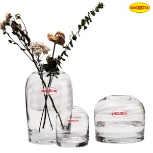 China Polished Decorative Thick Crystal Glass Vases 11cm Diameter factory