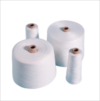 Paper Cone Polyester Ring Spun Yarn , Optical White Spun Poly Thread For