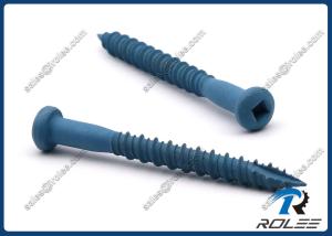 China Blue Ruspert Stainless Steel Square Pan Head Wood Screw, High Low Thread, Type 17 factory