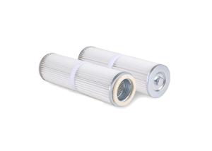China 5um,0.5um,2um,0.2um Polyester Spunbond Dust Filter Cartridge Galvanized Steel Inner Core factory