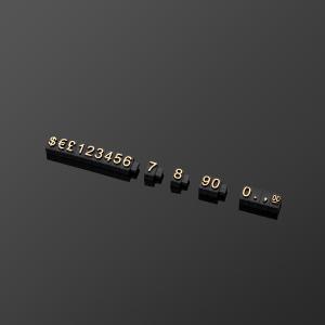 China AP1-5-3 Jewellery Price Cubes are made from black glossy plastic and have embossed lettering factory