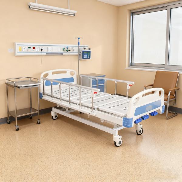 China Manual Adjustable Patient Bed With Detachable Head/Footboards & Quiet Casters With Brakes factory