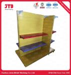 Powder Coated Gondola Retail Display Shelving Colorful With Wheels