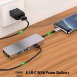 4 In 1 USB 3.0 Type C Hub 4Port 4K HDTV PD VGA 5Gbps Docking Station 150mm
