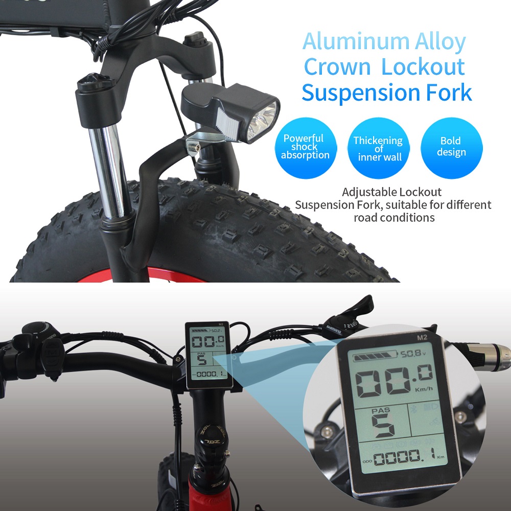 Keteles K8 26x4.0 inch Fat Tire Folding E-Bike 1000W Motor 13AH Lithium Battery 21-Speed Electric Bike Drop Shipping Available