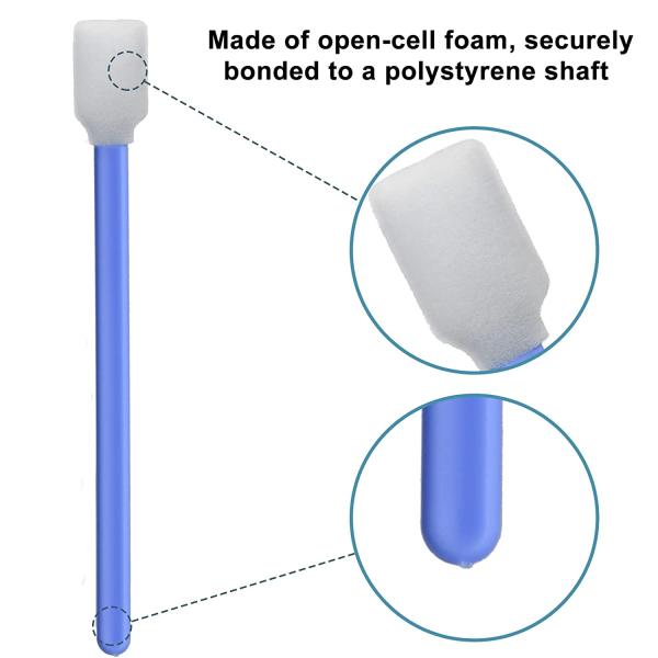 Highly Absorbent Foam Swabs For Solvent Cleaning Paddle Head Blue Handle