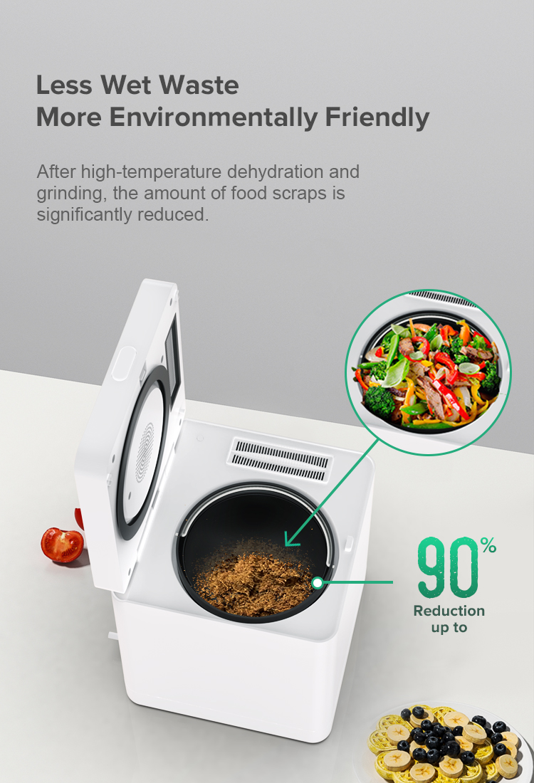 Electric Automatic Compost Bin Customized White With Sound Insulation