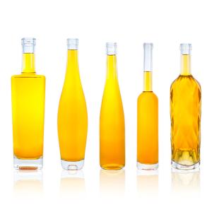 China Base Material Glass High Neck Vodka Whisky Gin Rum Bottle 500ml 700ml 1000ml with Screw Top factory