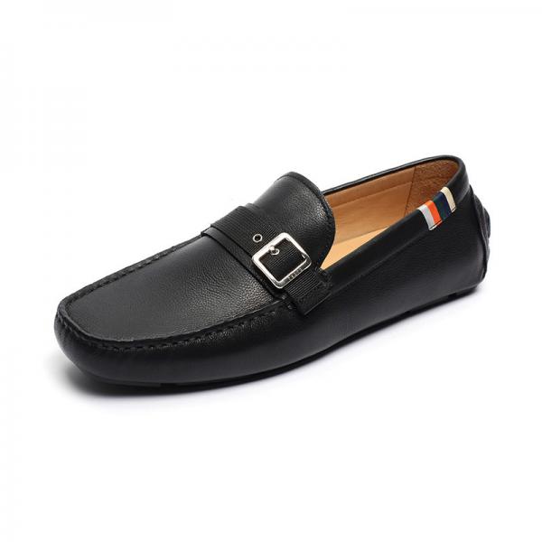 China Anti Odor Black Euro 43size Men Genuine Leather Moccasin Cow factory