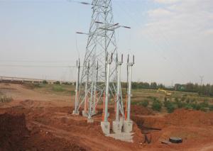 China Thick High Tension Electrical Towers , Low Alloy 33kv Transmission Line Towers factory