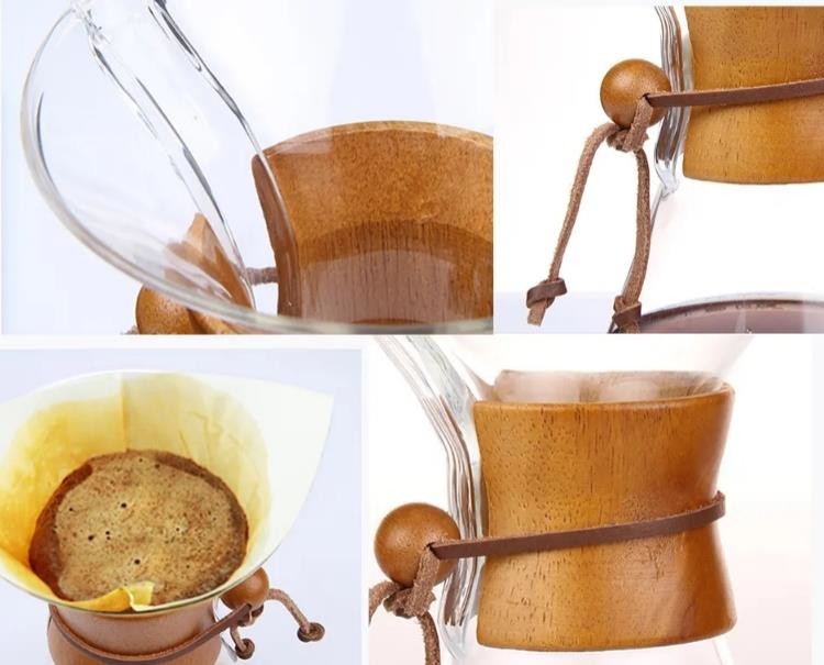 Lead Free Borosilicate Glass Coffee Tea Pot Pour Over Coffee Kettle Dripper