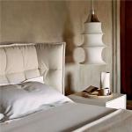 Frosted Fabric King Size Upholstered Bed Headboard Hotel Bedroom Bed