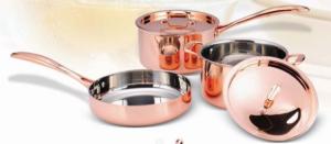 China Copper cookware set milk pot,sauce pot,5Pcs Tri-ply material SHXYY-01-1 factory