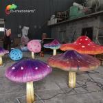 Highly Durable Fiberglass Animatronic Mushrooms Illuminated Animals In Theme