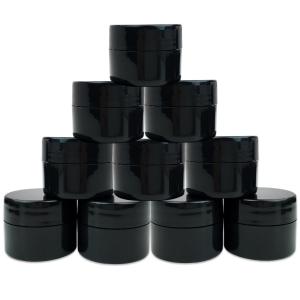 China 500ml Black Plastic Screw Cap Jars For Food Cosmetic Cream factory