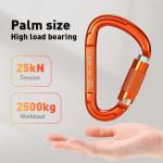 25kN Aluminum Alloy D-shape Snap Hook Carabiner for Professional-grade Climbing