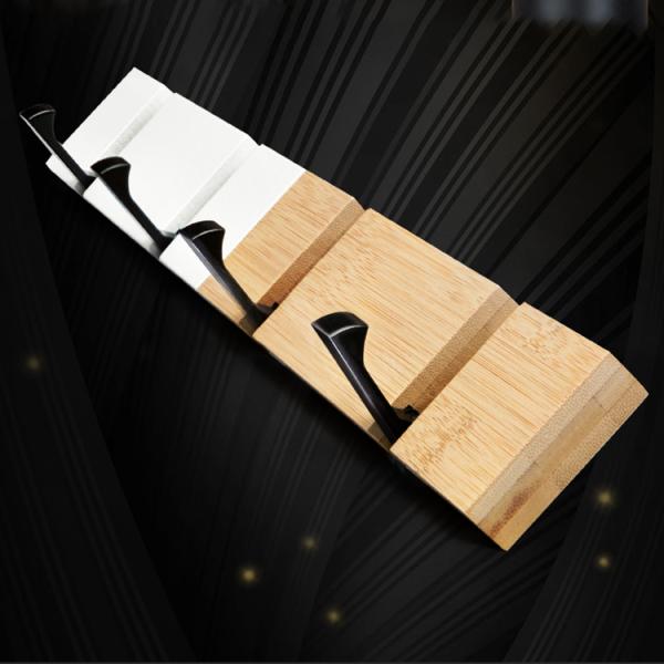 Convenient Storage Bamboo Wall Mounted Coat Rack With 5 Dual Rails Hooks For Entryway