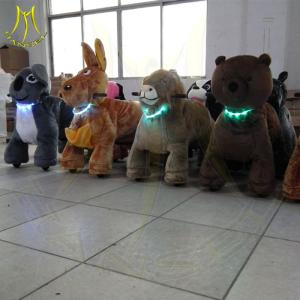 China Hansel giant plush animals kids ridingmechanical walking animal bike coin operated car kids ride on car kiddy ride factory