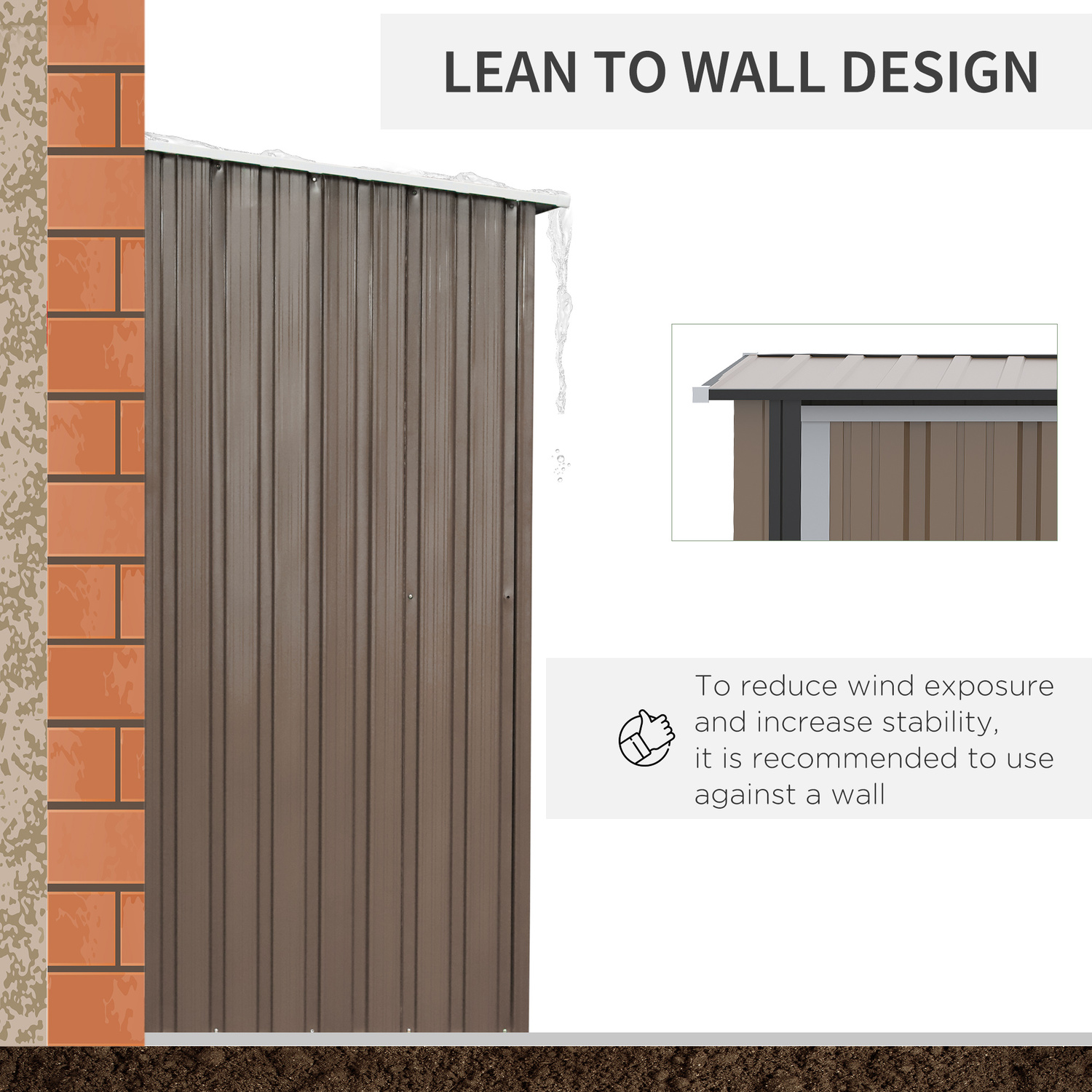 AJUNION 5x3FT Galvanised Steel Outdoor Shed for Sustainable Tools and Bike Storage