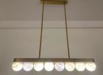luxury House Spanish Alabaster Chandelier Living Room Brass Round Marble Ball