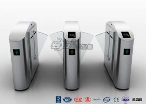China High Speed Glass Lane Flap Barrier Gate Turnstile 304 Stainless Steel For Gym / Metro factory