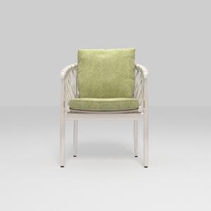 China Aluminum Outdoor Rattan Dining Chairs with Cushion Graden Furniture factory