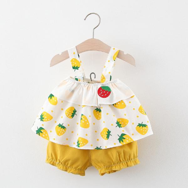 Summer Cool And Breathable Children's Outfit Sets Girls Pumpkin Pants Design