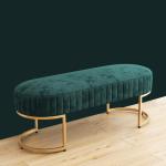 Gold 150cm Fancy Leather Couch 50cm Ottoman Sofa Bed