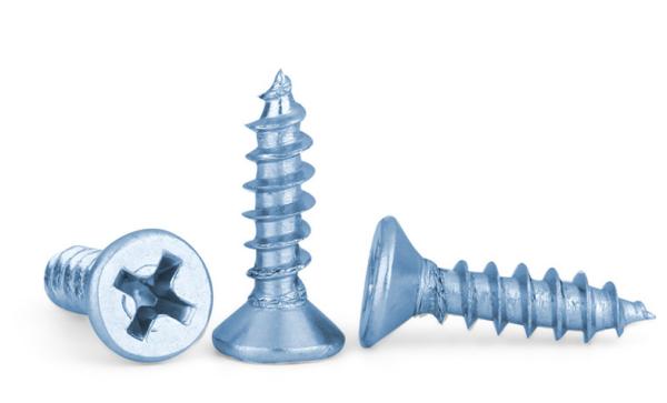 Zinc Plated Hardened Steel Undercut Flat Head Pointed Screws Countersunk Head