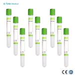 Disposable Glass Lithium Heparin 2ml Green Tube For Blood Draw