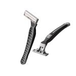 Pink High Performance 3 Blade Disposable Razors With Plastic Rubber Handle