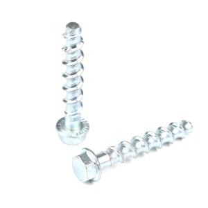 China Flat Head Carbon Steel Hex Flange Concrete Screws for Facade Suspension in Zinc Plated factory