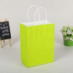 Solid Coloured Kraft Paper Bags Recyclable Environmentally Friendly For Shopping