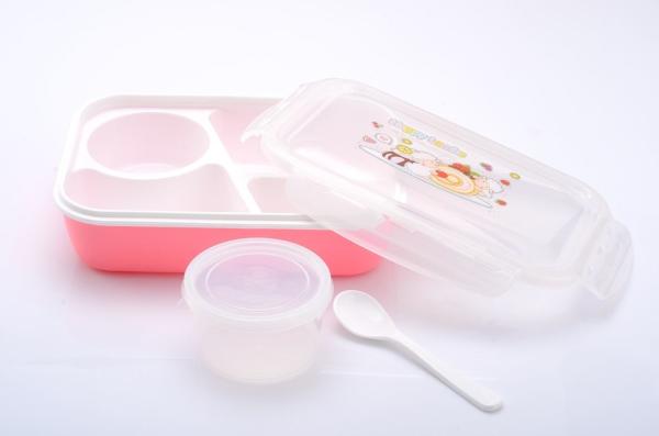 Refrigerator Lunch Leak Proof Bento Box TPR With Lock Airtight Spoon Microwavabl