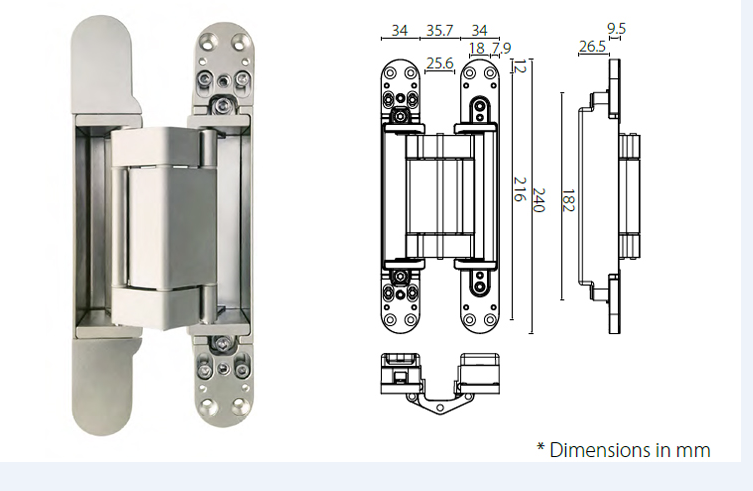 HAC216 Door Hinge Hardware for Public Building / Commercial Office