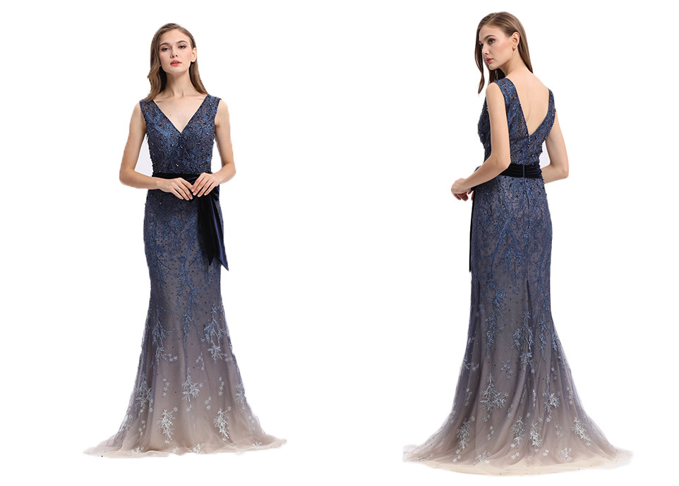 Mocha Color Embroidery Wedding Bridesmaid Dresses Floor Length / Ladies Prom Dresses