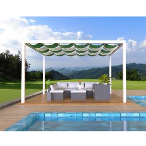 China New anti-UV segmented wavy telescopic sunshade rain canopy sailcloth factory