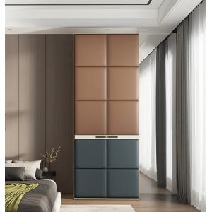 Mjmhd CYLD-007 Custom Shaker Style Wardrobe Double Door - ENF Certified Particle Board, 22mm Thickness, PVC Laminate Surface, Aluminum Frame for Modern Home Interiors