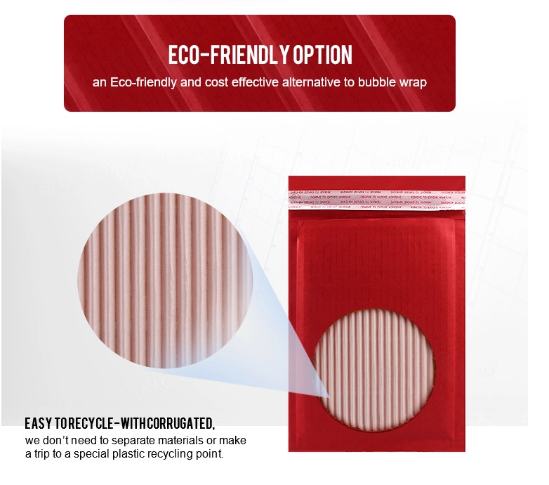 China Jiffy Padded Recycled 125gsm Kraft Corrugated Envelopes on sale