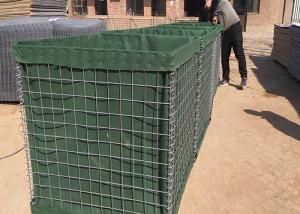 China Longlife Defensive Bastion Barrier , Green Defensive Gabion Box Filled With Sand factory