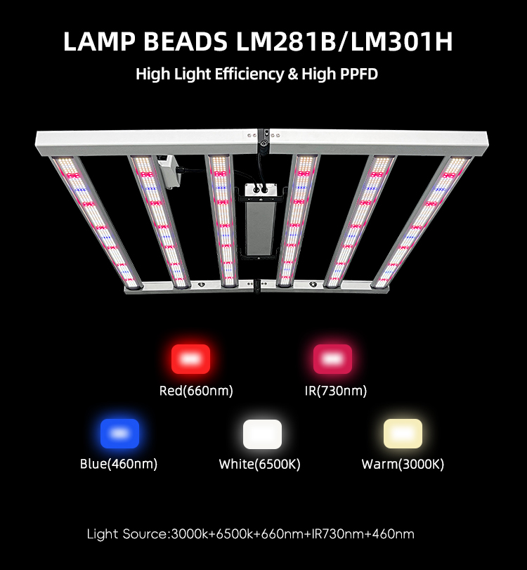 Indoor 4x4 ft Coverage Dimmable Full Spectrum 500W Led Growing Light Bar for Veg Medical Plant