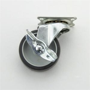 China Gray TPR 1.5 Inch Home Caster Wheels Seamless 4 Mounting Hole factory