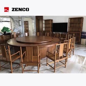 China Solid Wood Chinese Style Dining Set with Rotating Table 12 Chairs and 2 Wine Cabinets factory