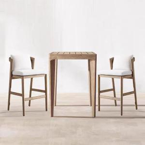 China Modern Outdoor Furniture Dining Teak Garden Chair Home Patio Bar Chair Rattan Chair Bar Stool Waterproof Sun Protection factory