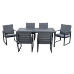 Mail Packing Included AJUNION Aluminum Metal Outdoor Dining Furniture Set for 6