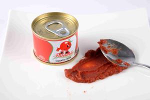 China Red Color Tinned Canned Tomato Paste 100% Fresh Raw Material Brix 28 - 30 factory